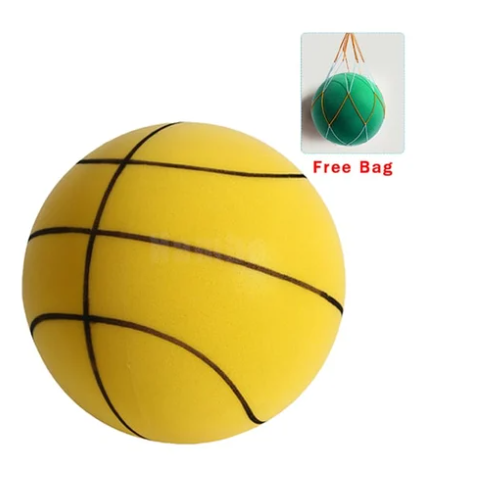 Avelena | Weich & Leise Basketball | PU-Schaum Indoor-Ball | Geräuscharm, Möbelfreundlich & Federnd | inkl. Netztasche