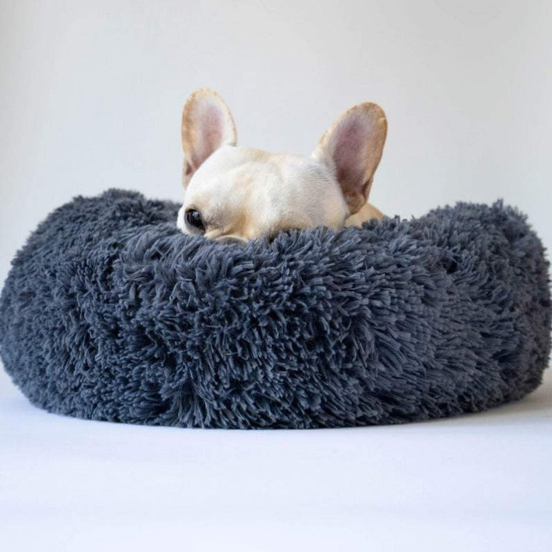 Avelena | Runder Plüsch Beruhigender Donut Hundebett für kleine bis große Hunde