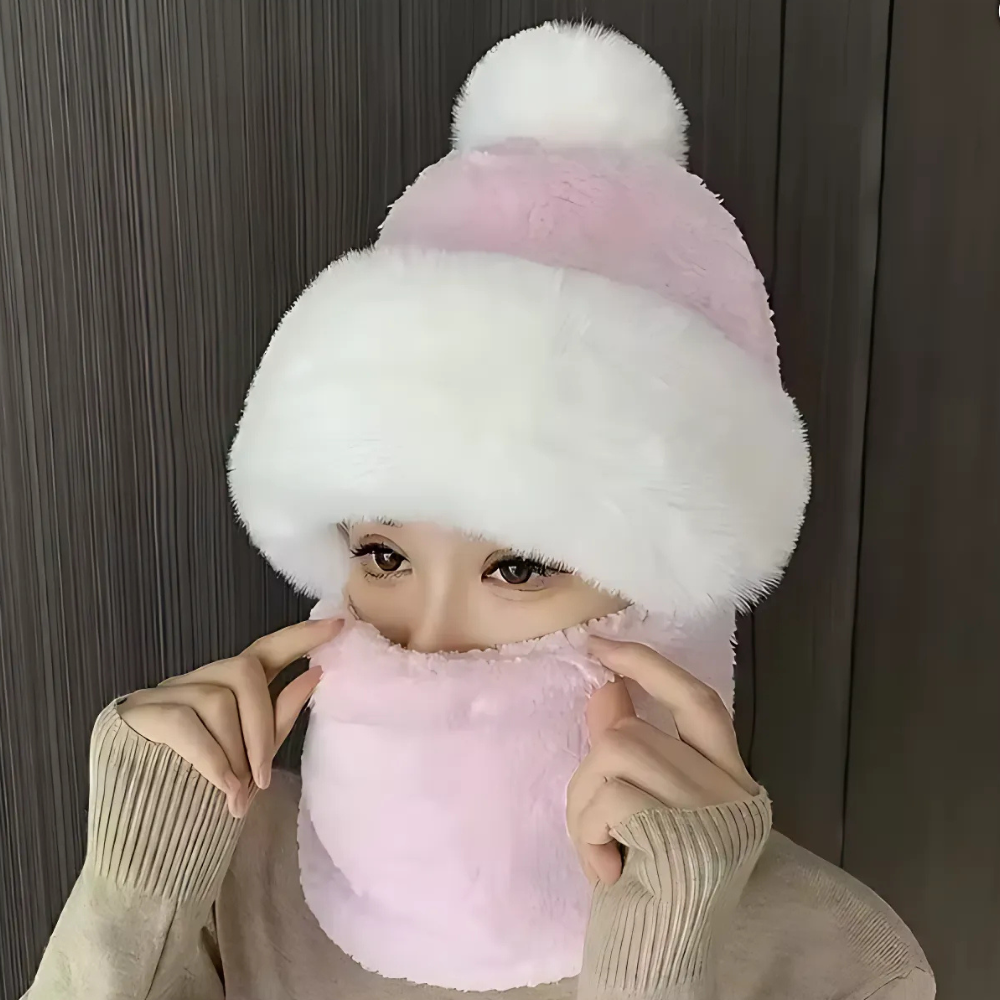 Avelena | Winter Faux Fur Beanie Scarf Set