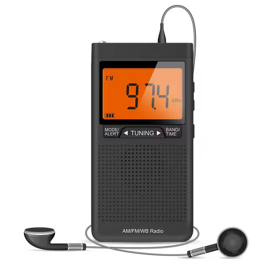 Avelena | Tragbares AM/FM Taschenradio mit Wetterwarnungen und digitalem Tuning