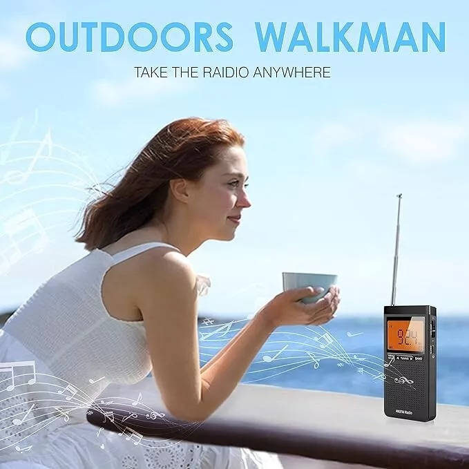Avelena | Tragbares AM/FM Taschenradio mit Wetterwarnungen und digitalem Tuning