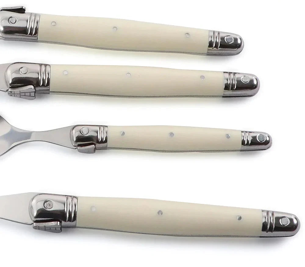 Avelena | Elfenbeinfarbenes Laguiole-Besteckset