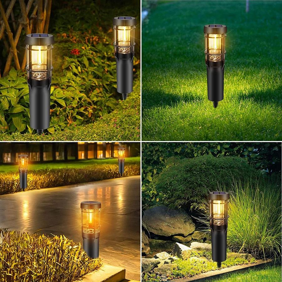 Avelena | Solar-Weglichter, Solar-Außenlichter bis zu 14 Std. Außen wasserdicht, IP65 wasserdichte Solar-Gartenlichter für Pfade Weg Gehweg