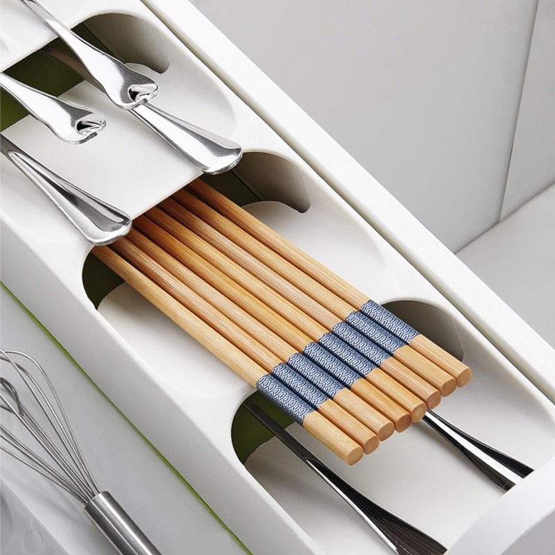 Avelena | Royallure Kompakt Küchenbesteck Organizer mit geschichtetem Design & einfachen Identifikationssymbole