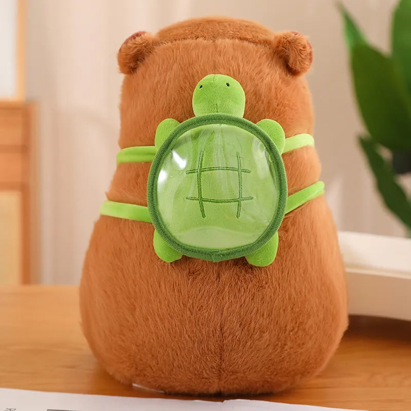 Avelena | Süßer Capybara-Plüsch mit Schildkröten-Rucksack - CapyBuddy