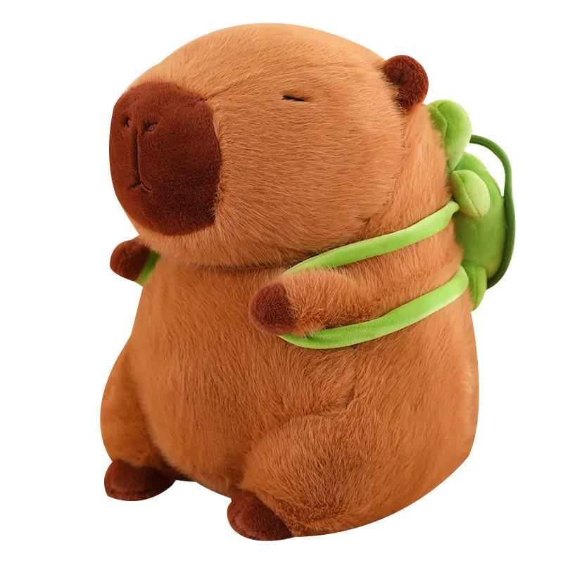 Avelena | Süßer Capybara-Plüsch mit Schildkröten-Rucksack - CapyBuddy