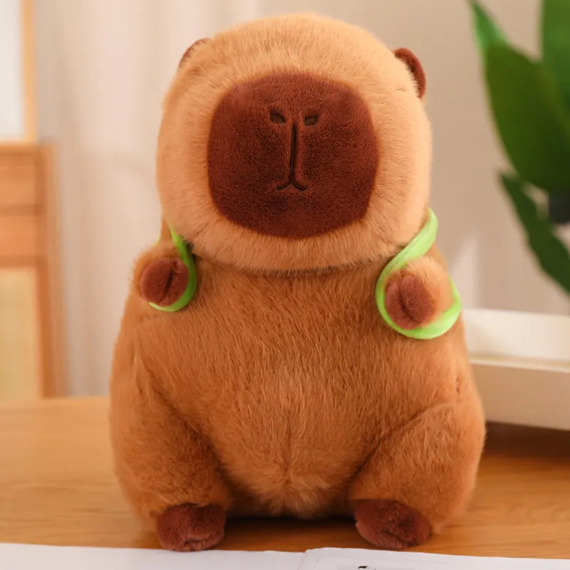 Avelena | Süßer Capybara-Plüsch mit Schildkröten-Rucksack - CapyBuddy