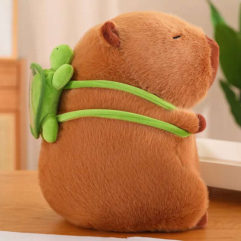 Avelena | Süßer Capybara-Plüsch mit Schildkröten-Rucksack - CapyBuddy