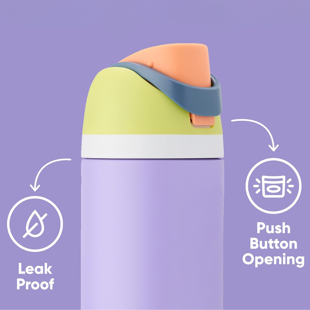 Avelena | Auslaufsichere isolierte Edelstahl-Wasserflasche mit Strohhalm - BPA-frei