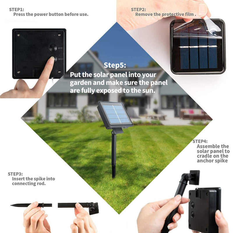Avelena | Solar-Lichterketten für den Außenbereich | Wasserdichte Solar-Gartenleuchten