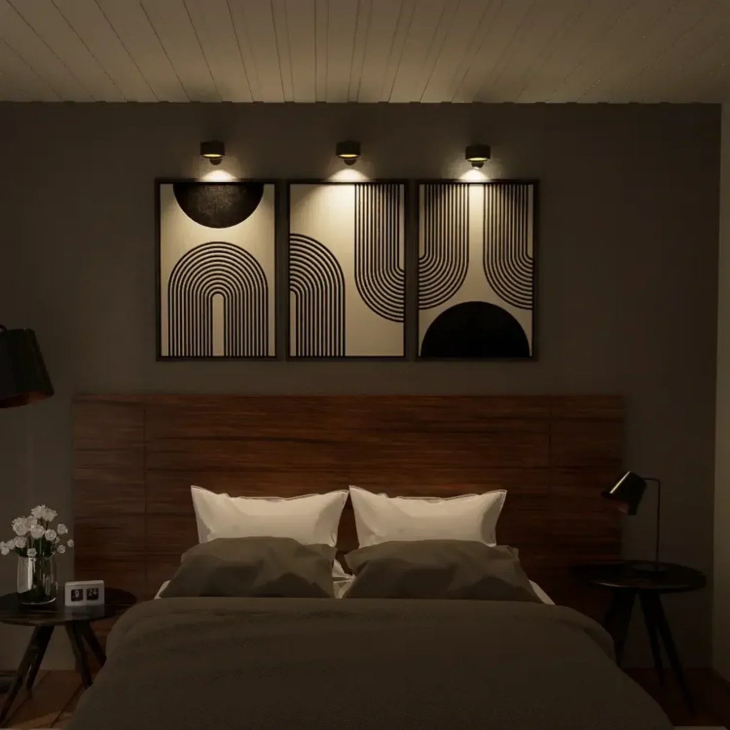 Avelena | Spotlight Kabellose Wandlampe - 360° Rotation, Dimmbar, Wiederaufladbare Wandlicht