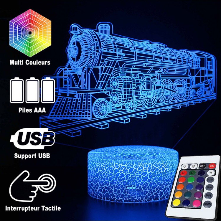 Avelena | 3D Lampe Lokomotive Vintage
