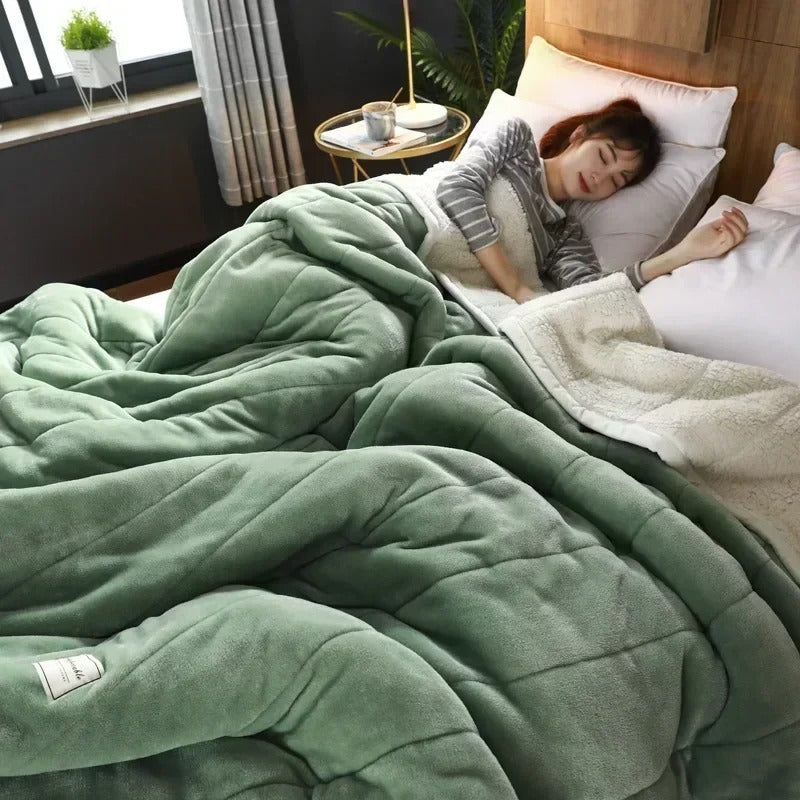 Avelena | Warmes Flanell-Korallenfleece-Decke für Herbst & Winter – CosyBlanket