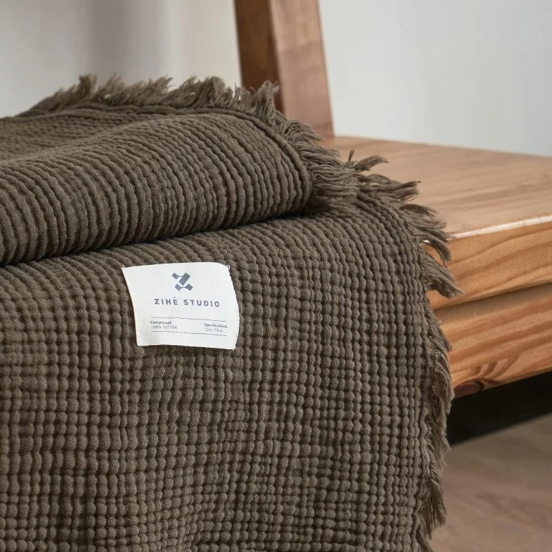 Avelena | Allison Tassel Baumwolldecke 100% gewebte Wurfdecke
