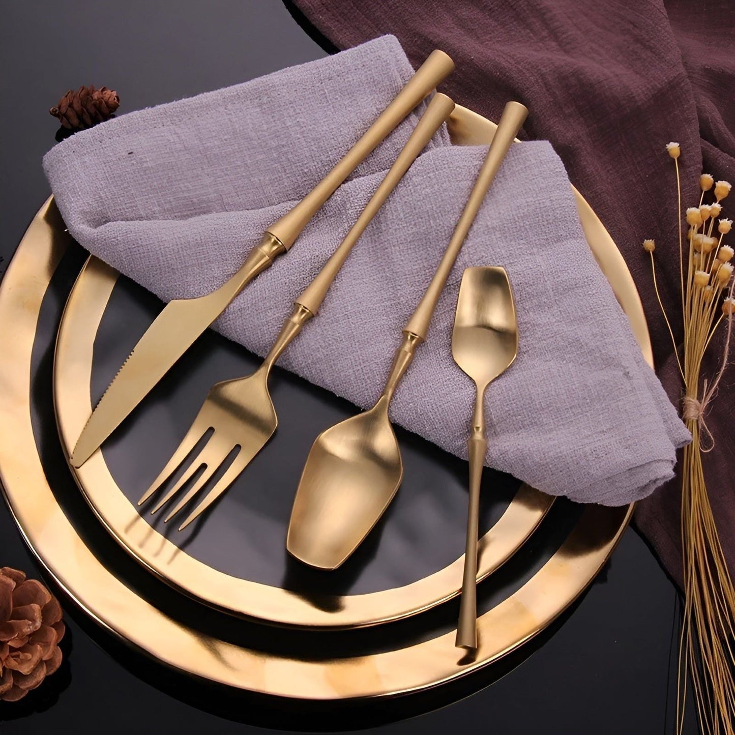 Avelena Besteckset - Edelstahl Spülmaschinenfestes Besteckset 5 set