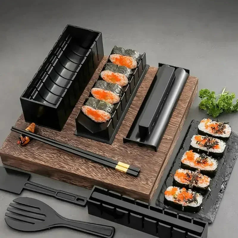 Avelena | Sushi Rollen Und Schneiden Set – Praktisches Sushi Kit Mit Schablonen Und Zubehör