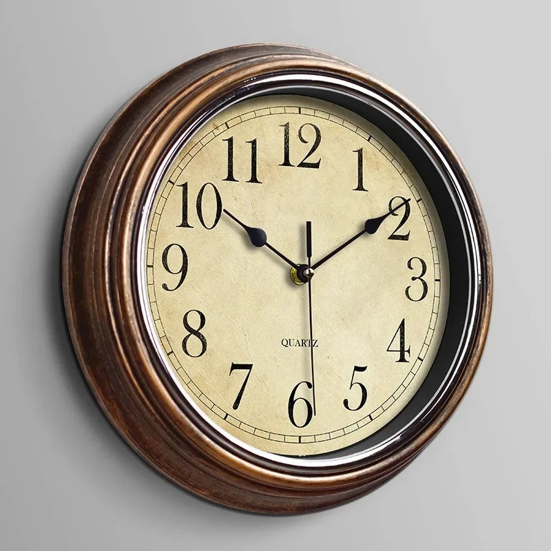Avelena | WoodTime Klassische Wanduhr – Stilvolle Holzuhr mit lautlosem Mechanismus