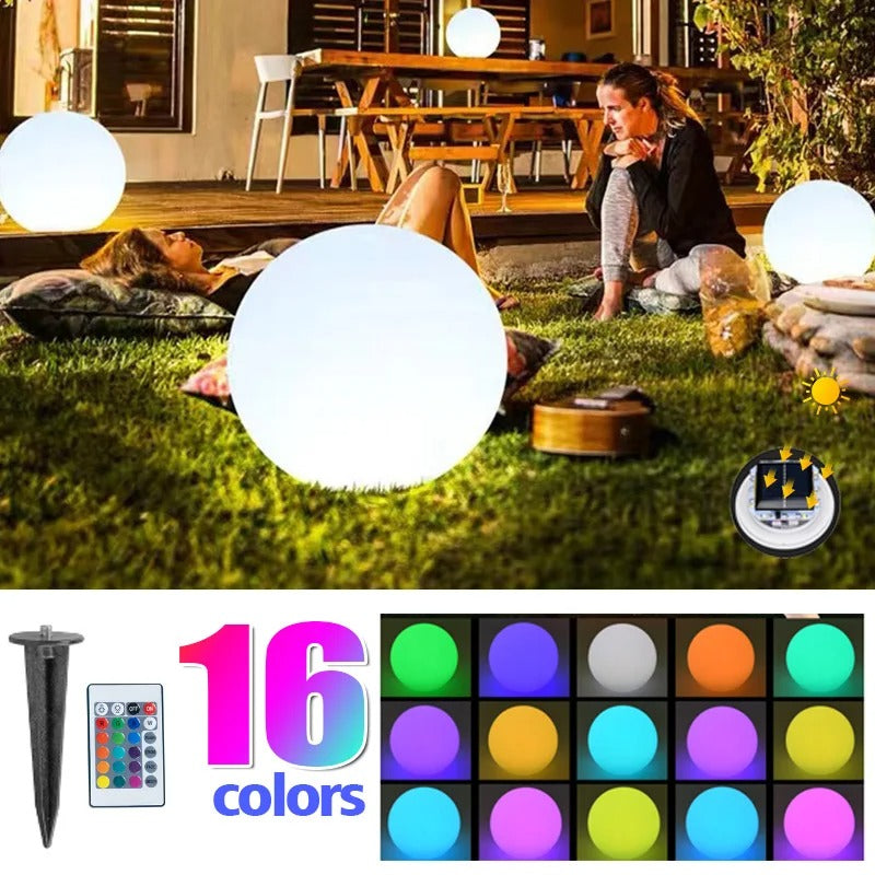 Avelena | Solar Powered Mood Light Sphere - ShapeLights Wiederaufladbare Ball-Lampe für den Außenbereich
