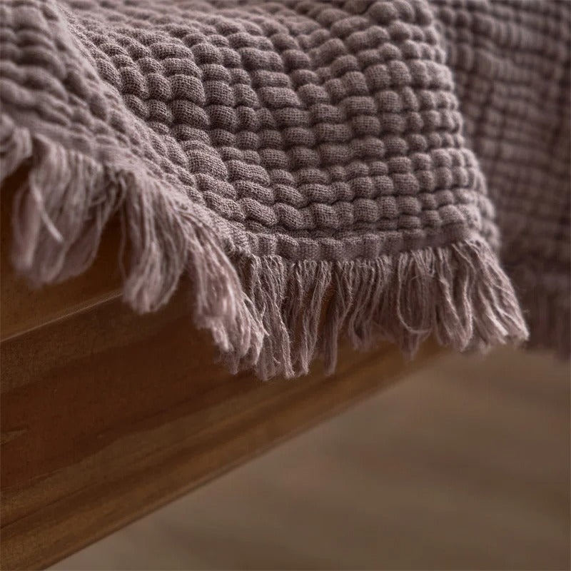 Avelena | Allison Tassel Baumwolldecke 100% gewebte Wurfdecke
