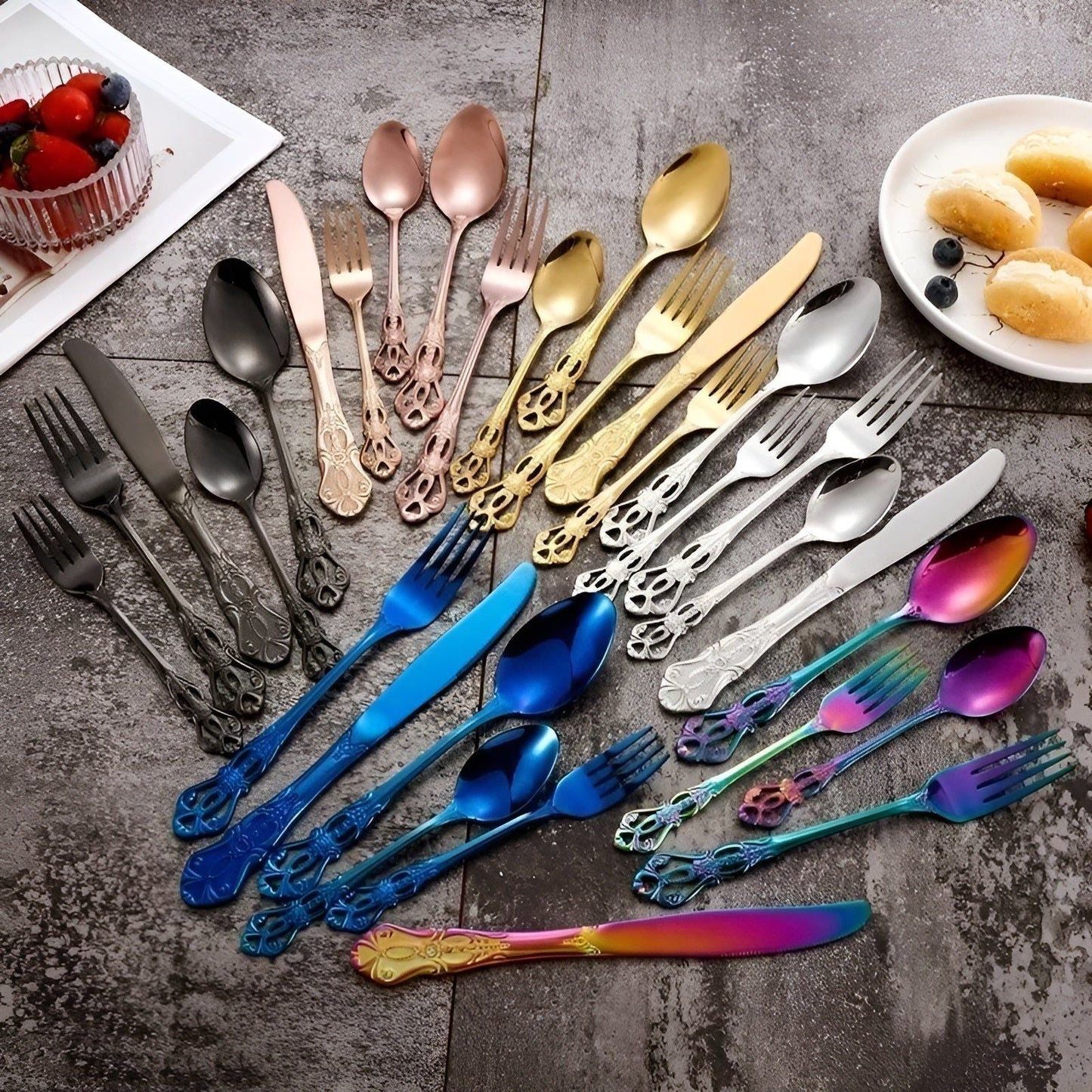 Avelena Cutlery Set - Edelstahl Spülmaschinenfeste Besteck Set