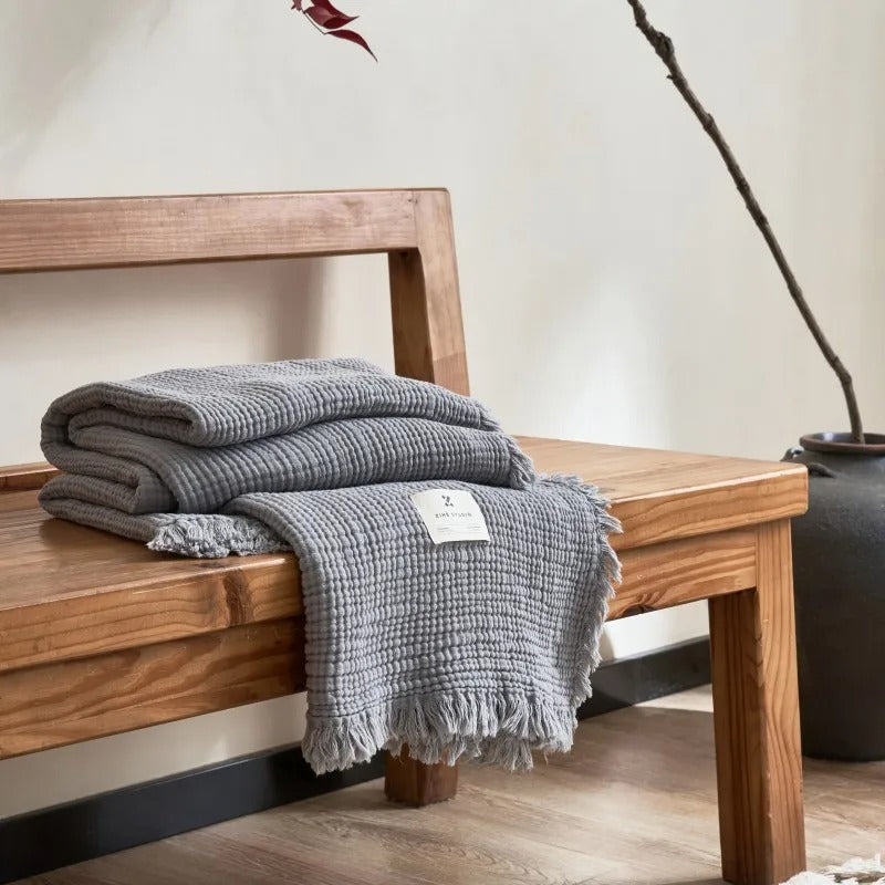 Avelena | Allison Tassel Baumwolldecke 100% gewebte Wurfdecke