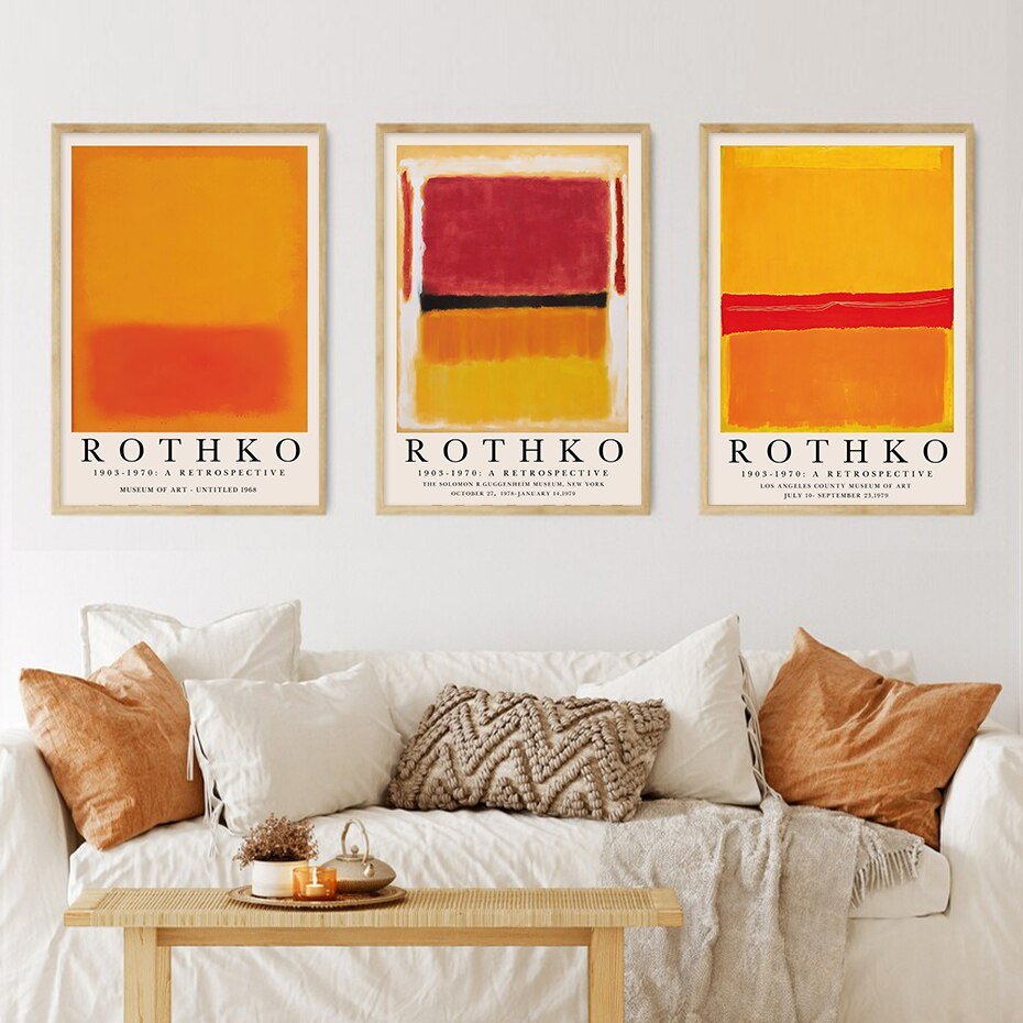 Avelena | ArtLuxe Moderne Abstrakte Rothko Wandkunst Poster | Leinwand | Minimalistisches Design | Deko für Wohnzimmer & Büro