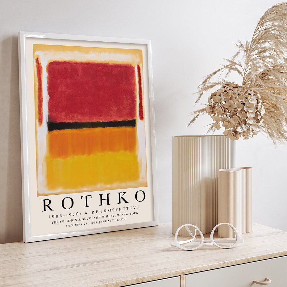 Avelena | ArtLuxe Moderne Abstrakte Rothko Wandkunst Poster | Leinwand | Minimalistisches Design | Deko für Wohnzimmer & Büro