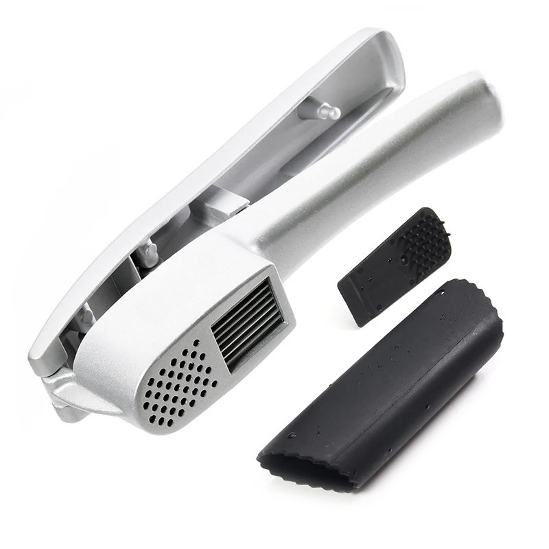 Avelena | Multifunktionales Aluminium Knoblauchpressen-Set mit Silikonrohr-Roller