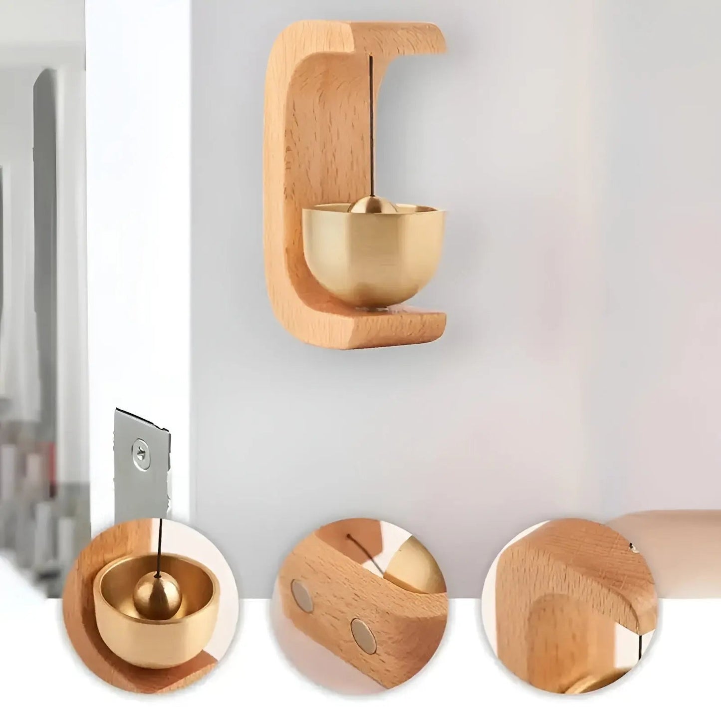 Avelena | Türglocken - Melodisch - Dekorativ Holz - Japanischer Stil - Klangschalen-Glocke