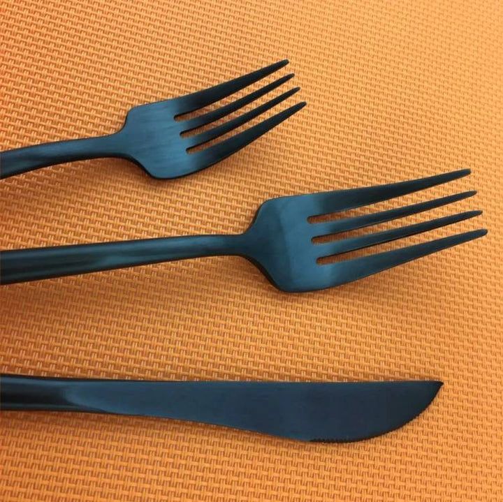 Besteckset Schwarz Edelstahl Essgeschirr