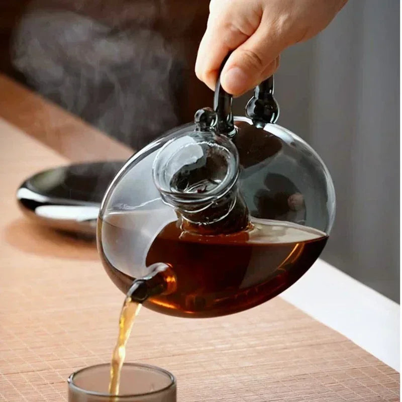Avelena | Nordic Style Hitzebeständiger Glas-Teekessel mit Infuser Teekannen-Set