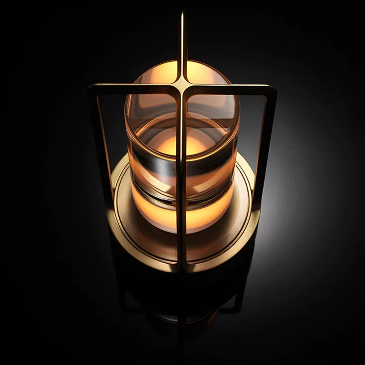 Avelena | Ambient Lantern kabellos wiederaufladbar kleine Nachttischlampe Gold