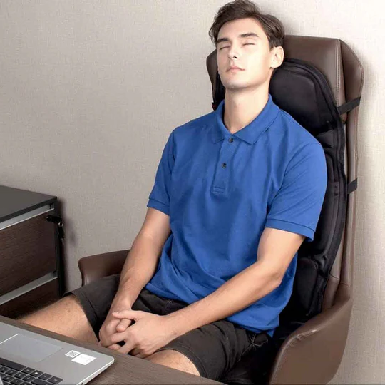 Avelena | 8 Mode Massagesitzauflage mit beheiztem Rücken-Nacken-Kissen für Auto & Zuhause