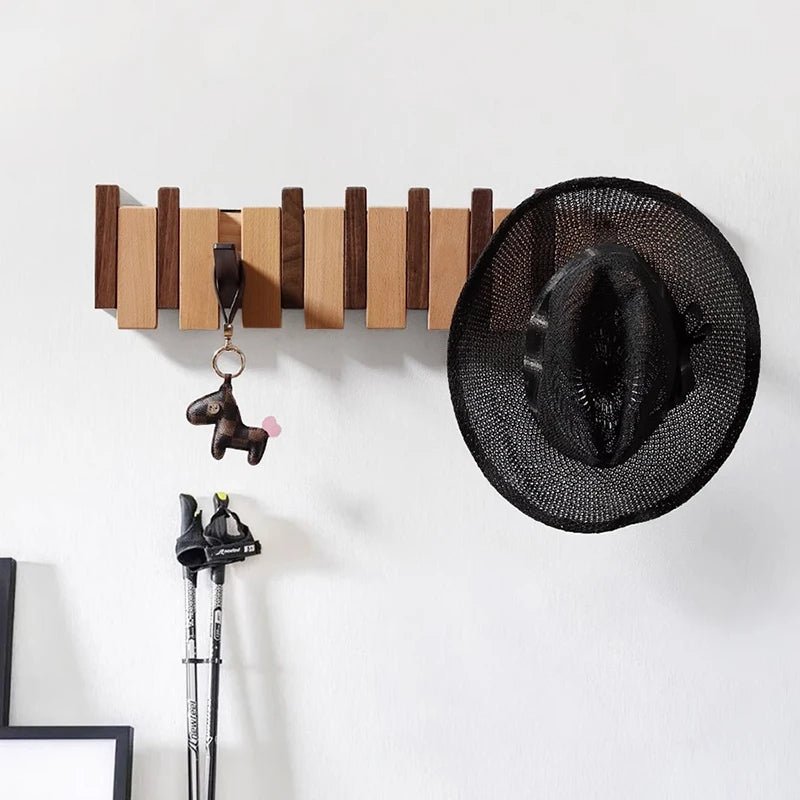 Avelena | WOODSONATA – Handgefertigte Holz-Wandgarderobe im Piano-Stil