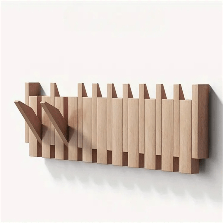Avelena | WOODSONATA – Handgefertigte Holz-Wandgarderobe im Piano-Stil
