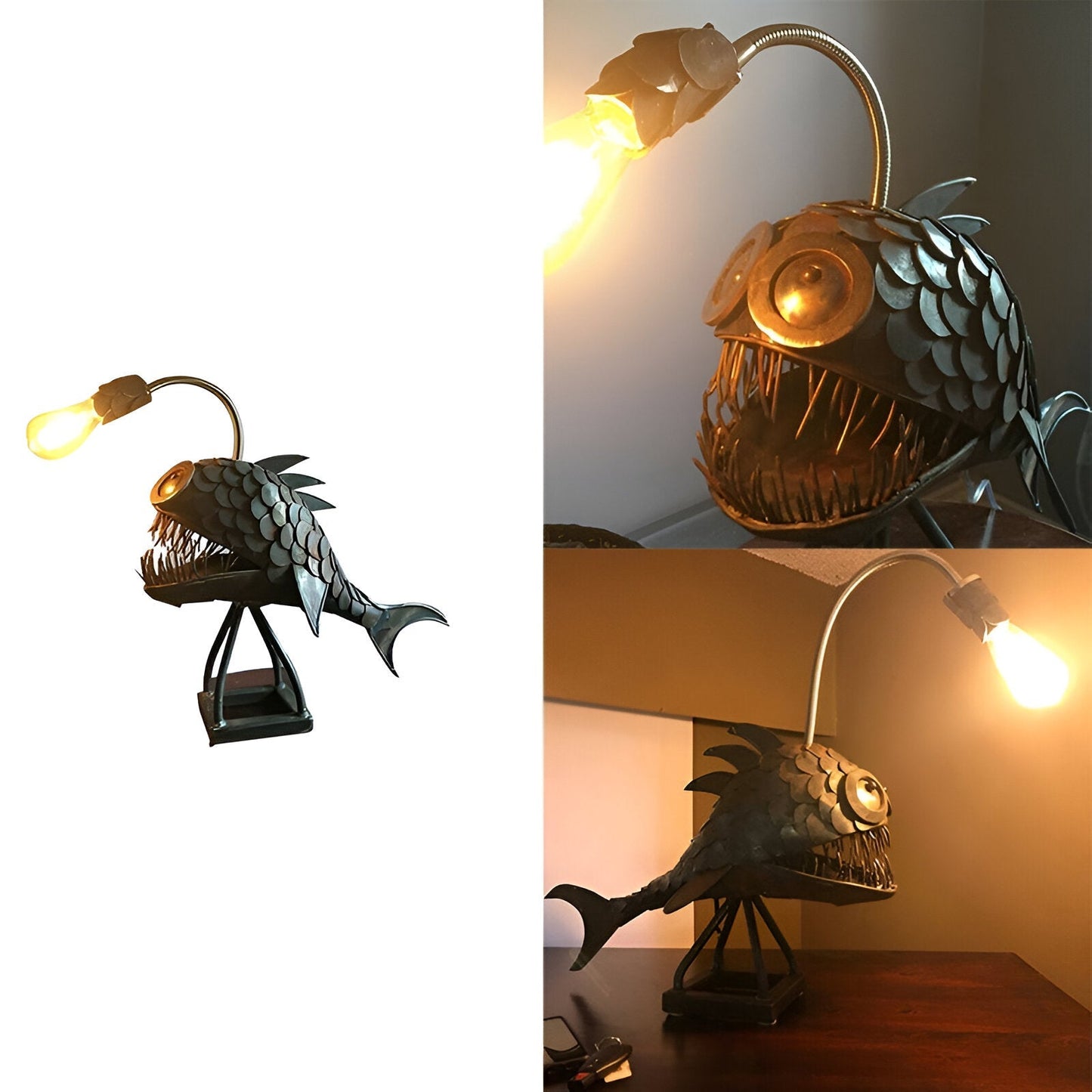 Avelena | Steampunk Anglerfish Lamp – Coole & Ungewöhnliche Stehlampe für Ihr Zuhause