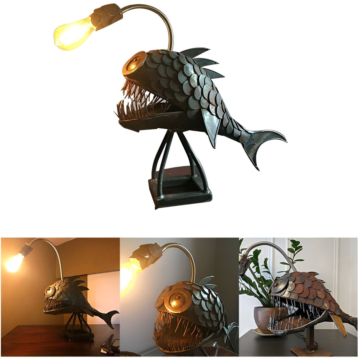 Avelena | Steampunk Anglerfish Lamp – Coole & Ungewöhnliche Stehlampe für Ihr Zuhause