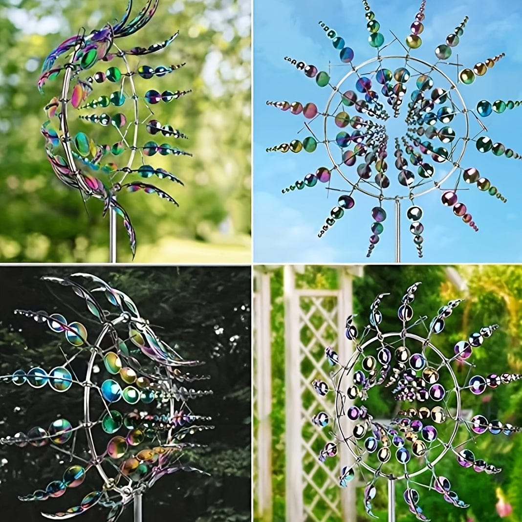 Avelena | 1 Stück Magischer Metall-Windmühle, 3D Metall Outdoor Windspiel für Hof und Garten, Einzigartige Metall kinetische Winds skulpturen & Windspiel, Windfänger Metall Outdoor Rasen Terrasse Dekoration Wind skulptur