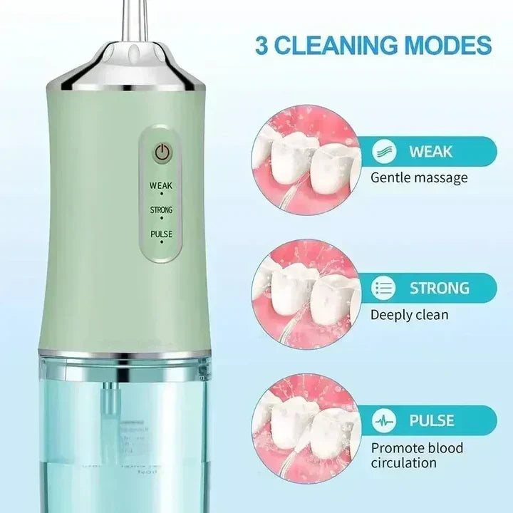 Avelena | Wiederaufladbarer kabelloser Wasserflosser AquaSmile – Professionelle Mundpflege zu Hause und unterwegs