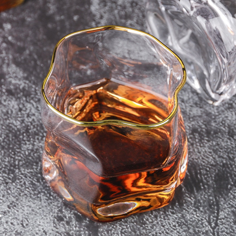 Avelena | Verzerrte Textur Whisky Glas Set