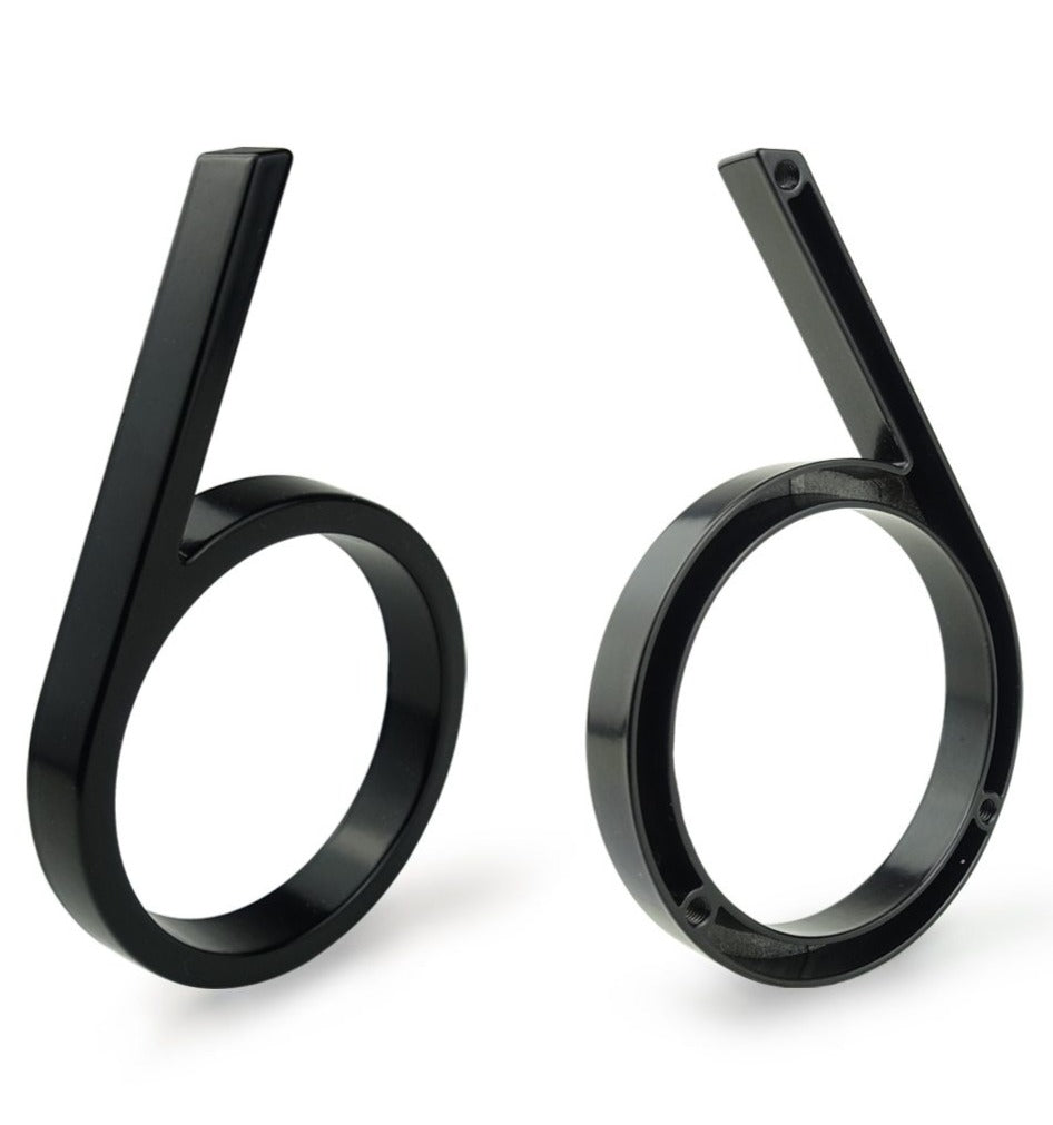 Avelena | Royelux Moderne Hausnummern - Rostfreies Zinklegierung, Schwarze Oberfläche, 5" Hoch