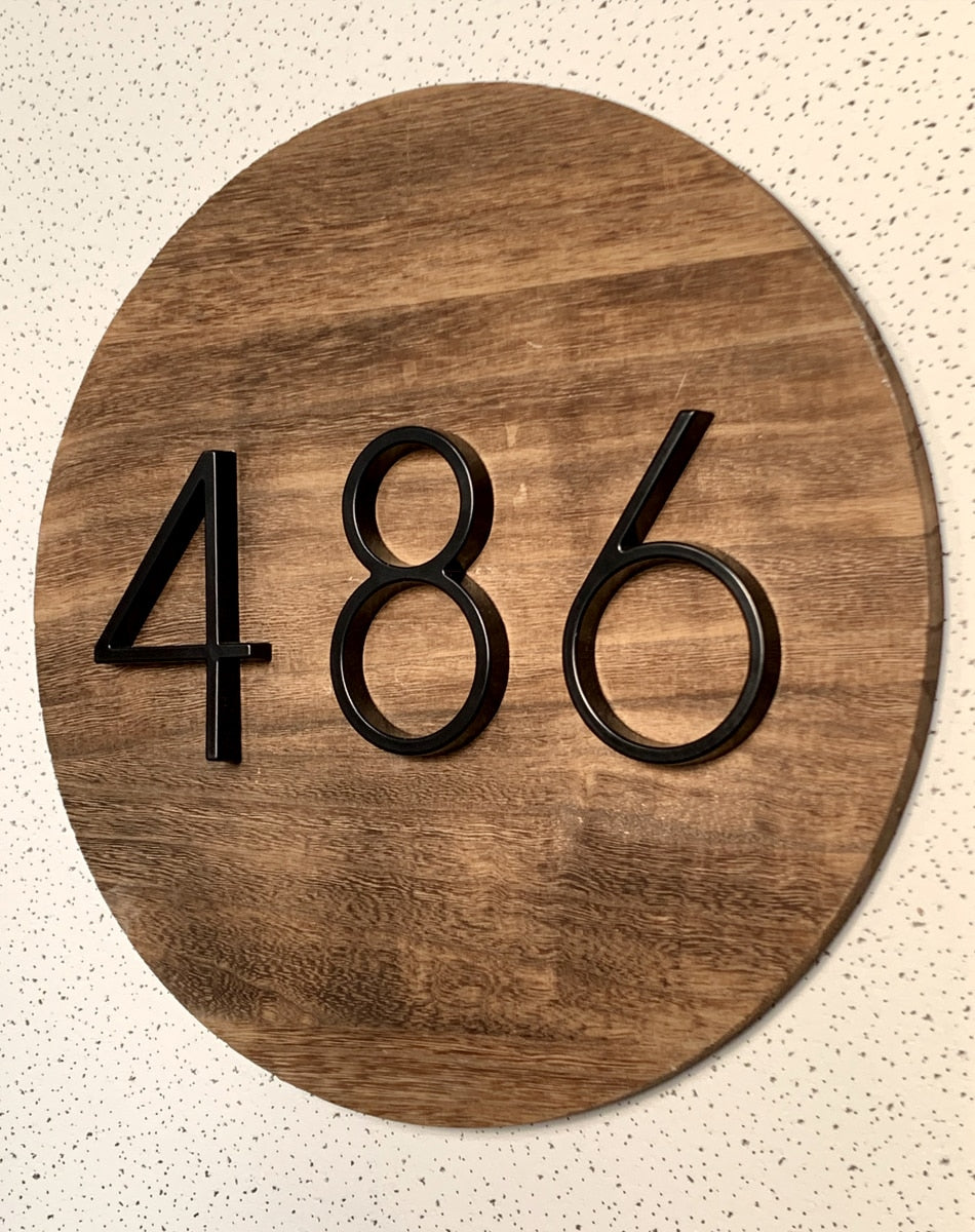 Avelena | Royelux Moderne Hausnummern - Rostfreies Zinklegierung, Schwarze Oberfläche, 5" Hoch
