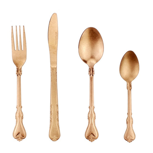 Avelena Vintage Besteckset, 4-teilig, matt – Elegant & Zeitlos