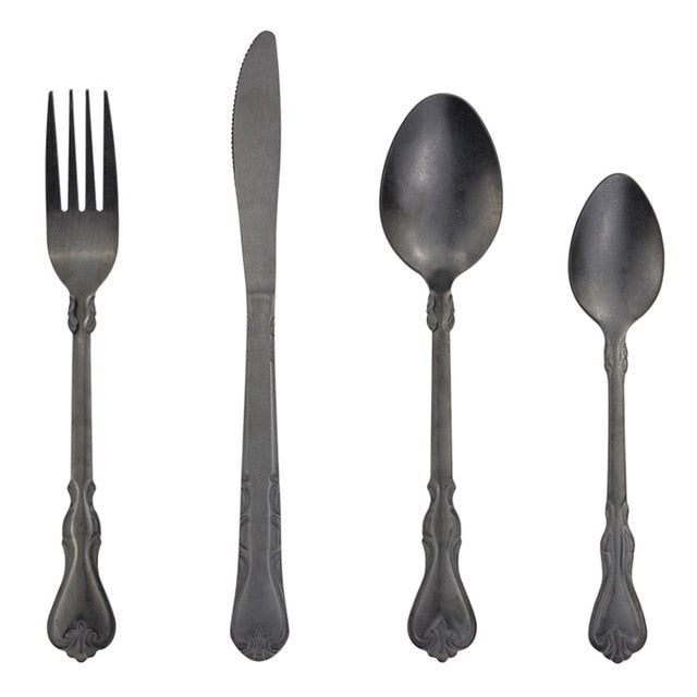 Avelena Vintage Besteckset, 4-teilig, matt – Elegant & Zeitlos