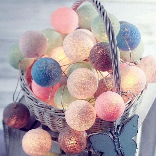 Avelena | Royallure Baumwollballon-Lichterkette – Gemütliche Dekoration für Zuhause & Feiern