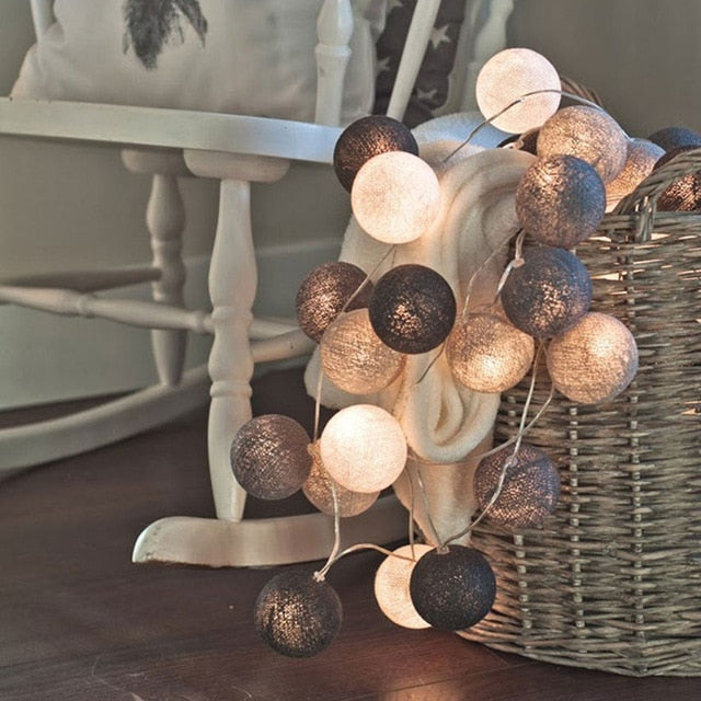 Avelena | Royallure Baumwollballon-Lichterkette – Gemütliche Dekoration für Zuhause & Feiern