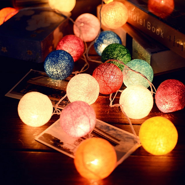 Avelena | Royallure Baumwollballon-Lichterkette – Gemütliche Dekoration für Zuhause & Feiern