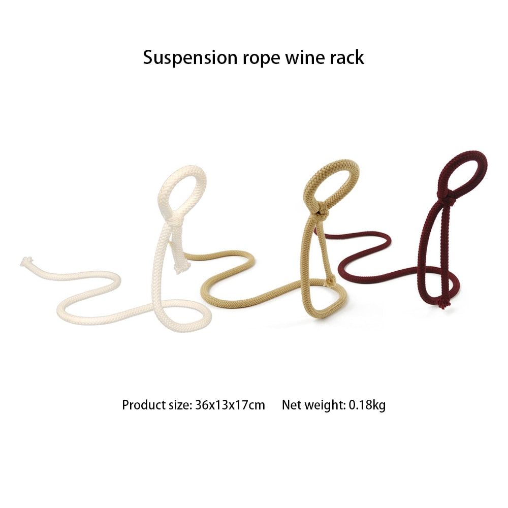 Avelena | RopeElegance Hängendes Seil-Weinregal | Stilvolle Weinaufbewahrung | Einzigartiges Design für Zuhause