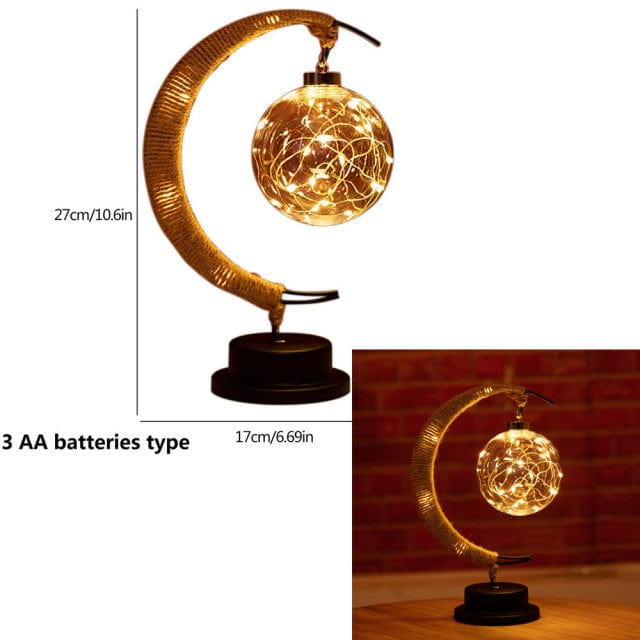 Avelena | Rayvia Lunar Lampe - Halbmond LED Licht mit Glas Globus für gemütliche Atmosphäre