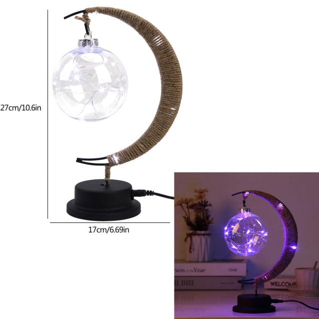 Avelena | Rayvia Lunar Lampe - Halbmond LED Licht mit Glas Globus für gemütliche Atmosphäre